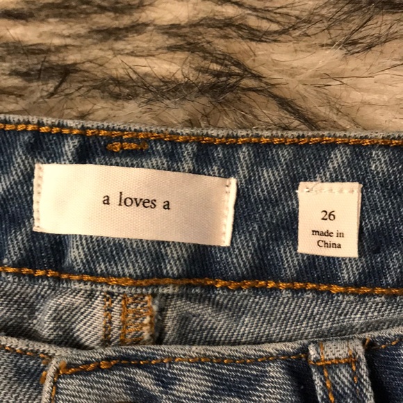 NWT A Loves A Red Stripe High Rise Mom Jean Mid Rise - Picture 5 of 7